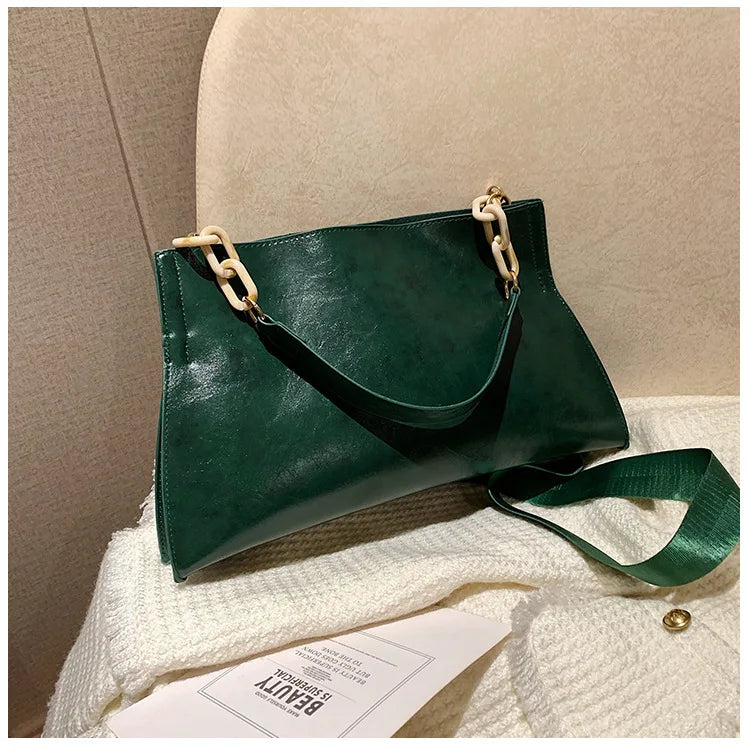 Elegant Soft Leather Shoulder Bag - Large Capacity Fashion Handbag