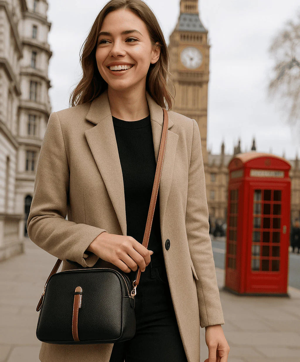 Luxury Genuine Leather Crossbody Shoulder Bag for Women