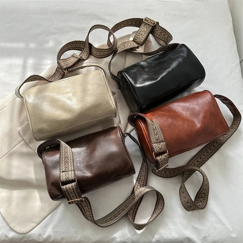 Chic Vintage PU Leather Boston Handbag - Fashion Crossbody