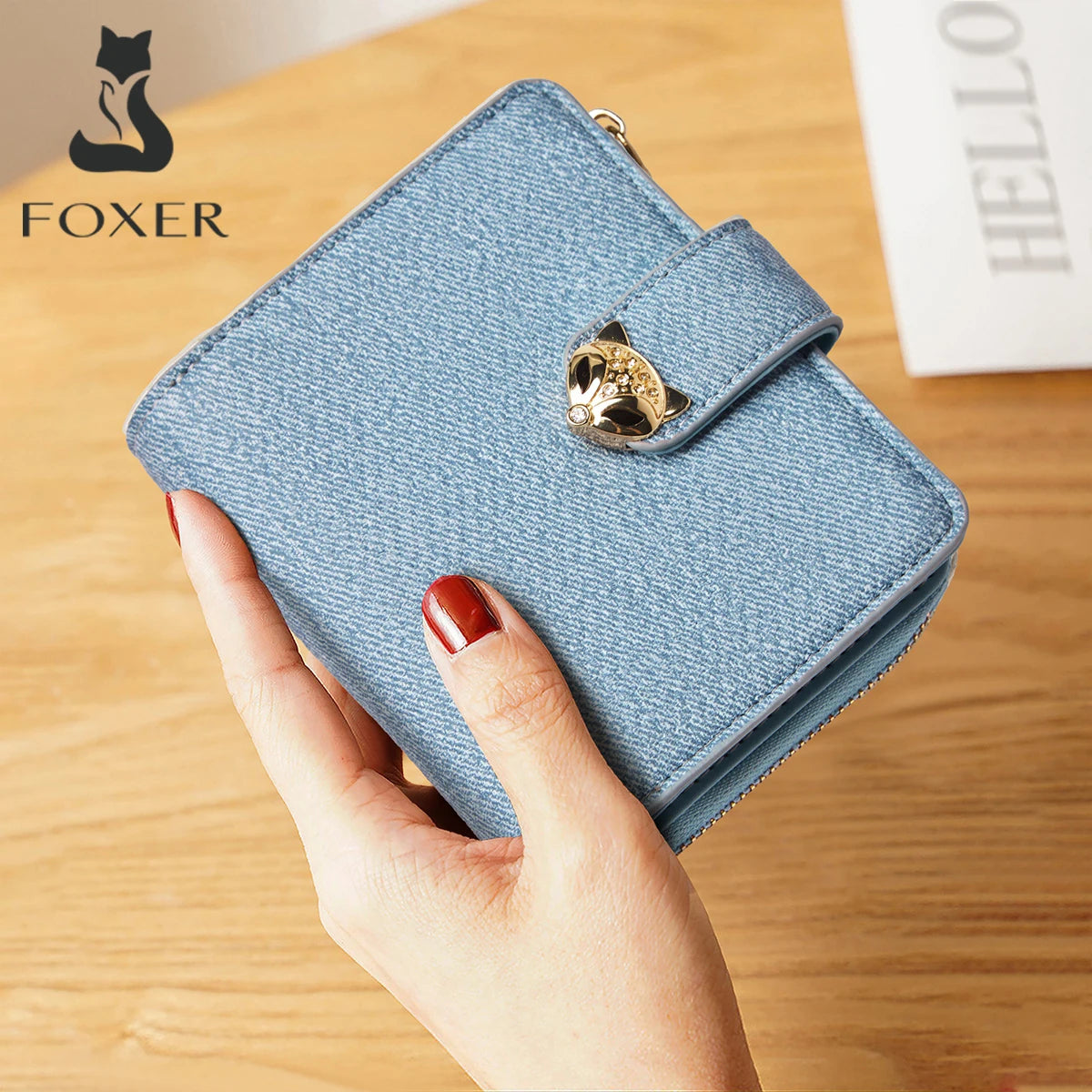 Foxer Elegant Slim PU Leather Women Wallet