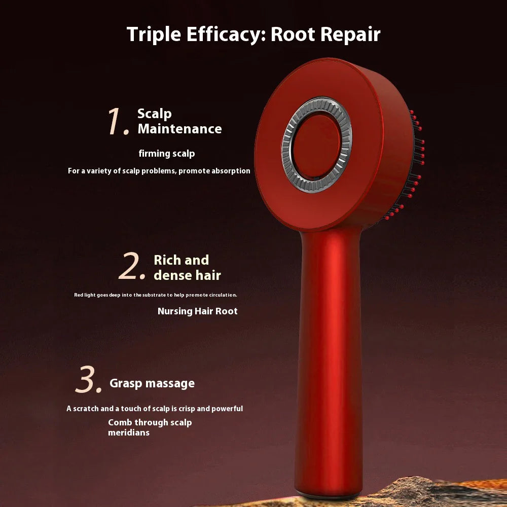 Electric Massage Brush with Red Light for Hair Growth and Scalp Care - HairFlow