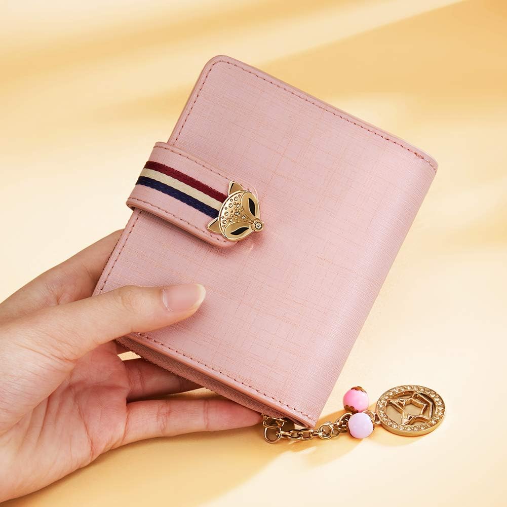 Foxer Elegant Pink Leather Zip-Around Wallet