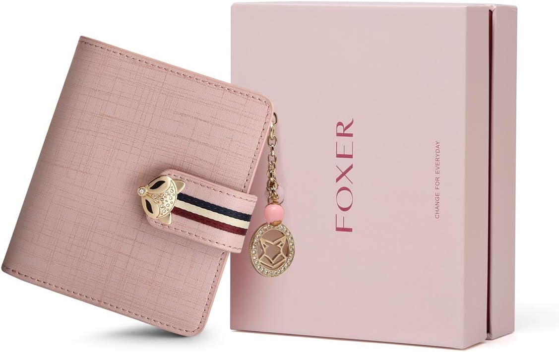 Foxer Elegant Pink Leather Zip-Around Wallet