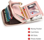 Foxer Elegant Pink Leather Zip-Around Wallet