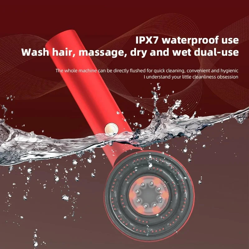 Electric Massage Brush with Red Light for Hair Growth and Scalp Care - HairFlow