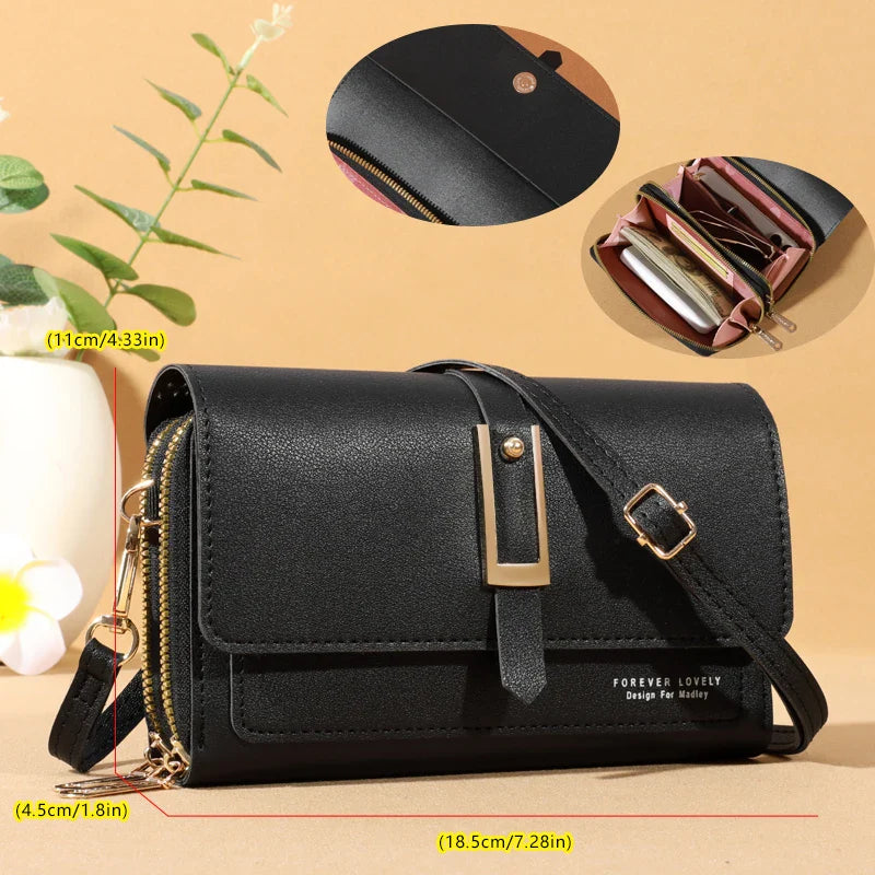 Elegant Crossbody Shoulder Bag for Women - Stylish Cellphone and Card Holder