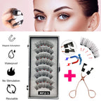 Magnetic Eyelashes Curler Set - 4 Pairs with Applicator