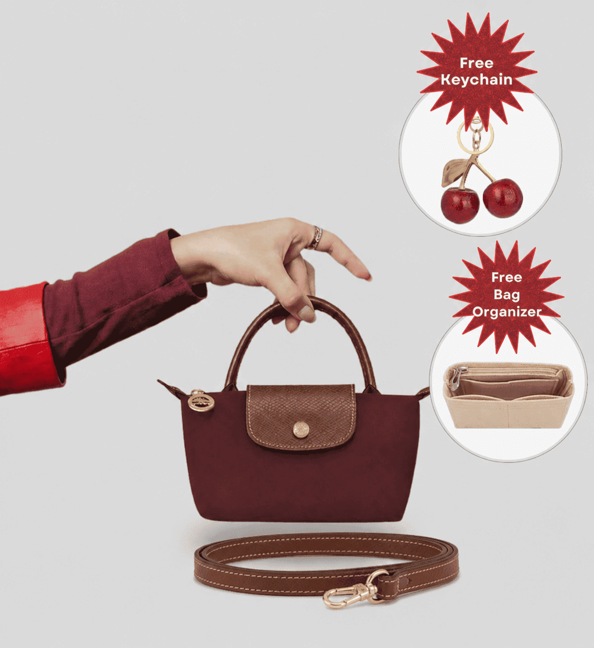 Mini Bag Elegance - Get an keychain and bag organiser completely free